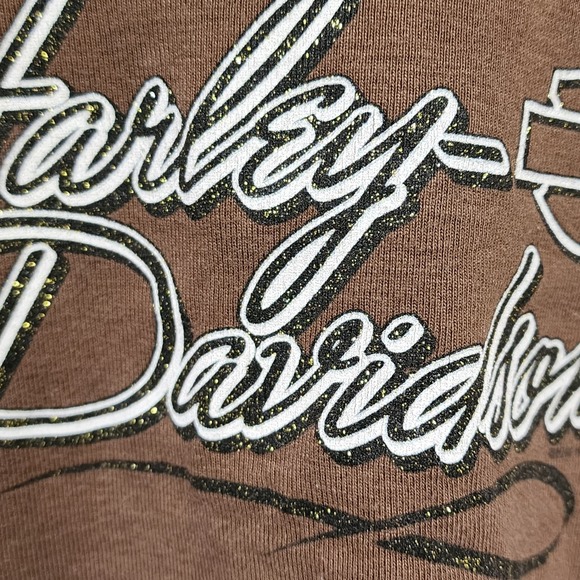 Harley Davidson Brown Logo Dazzle Tank Top Aruba Women's Size Medium L? 19x24 - Picture 5 of 9